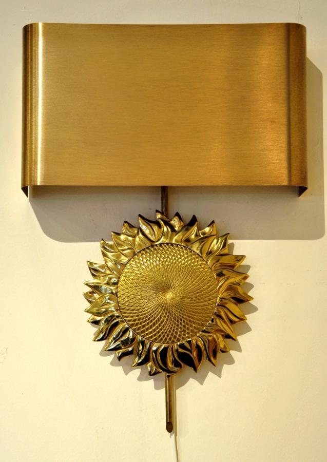 Maison Charles Paire d'Appliques Tournesol Design 1970 , Plus d'infos...