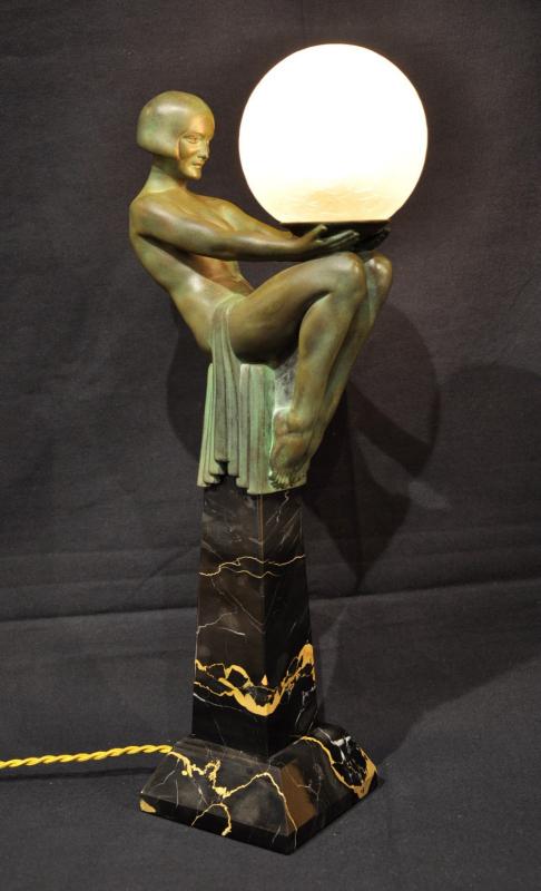 MAX LE VERRIER ENIGME SCULPTURE LAMPE ART DECO, Plus d'infos...