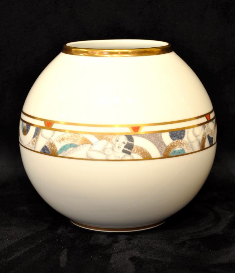 Bernardaud Vase Boule Porcelaine PoudrÃ© Or Circa 1970, Plus d'infos...