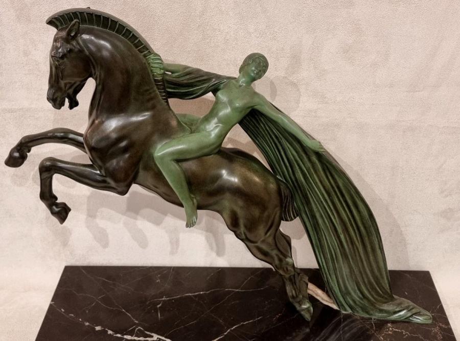  Charles Max Le Verrier Cast Iron Sculpture Art Deco Ride Model 1930 , More Informations...