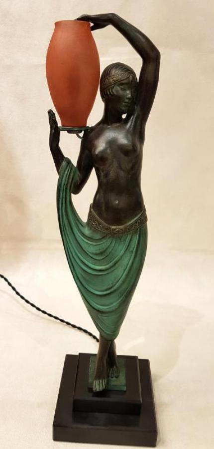  Pierre Le Faguays Fayral & Max Le Verrier Sculpture Lampe Odalisque Art DÃ©co 1930 , Plus d'infos...