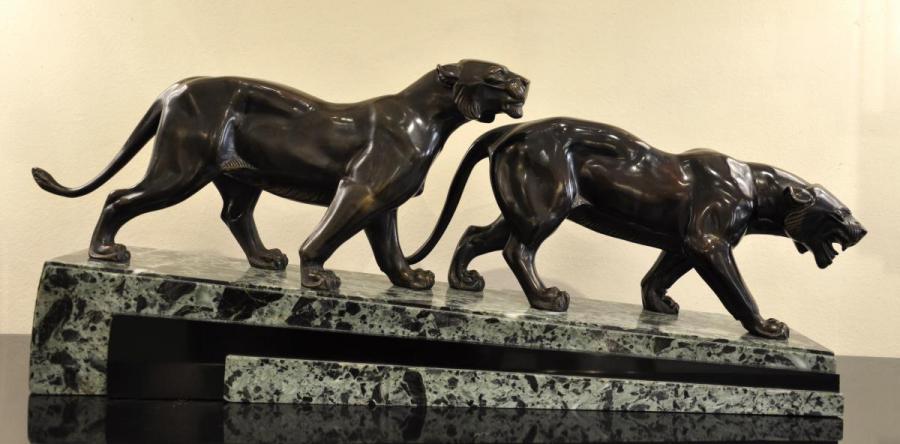 IrÃ©nÃ©e Rochard Sculpture 2 Panthers Art Deco 1930 , More Informations...