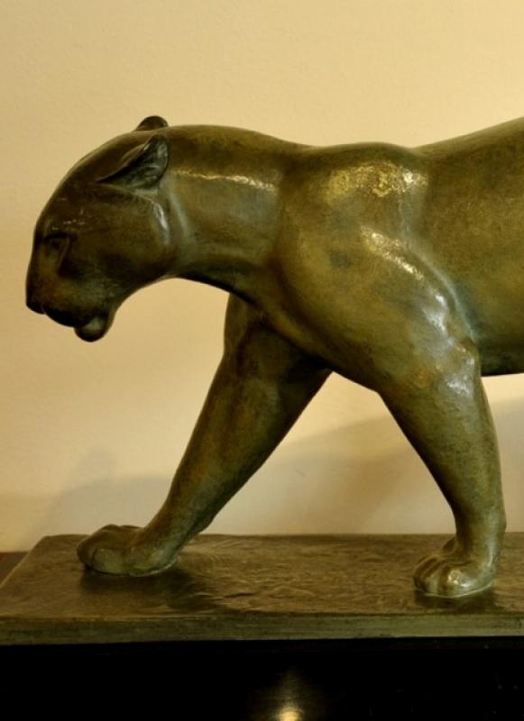 LUCIEN GIBERT BRONZE SCULPTURE PANTHER  ART DECO 1930, More Informations...