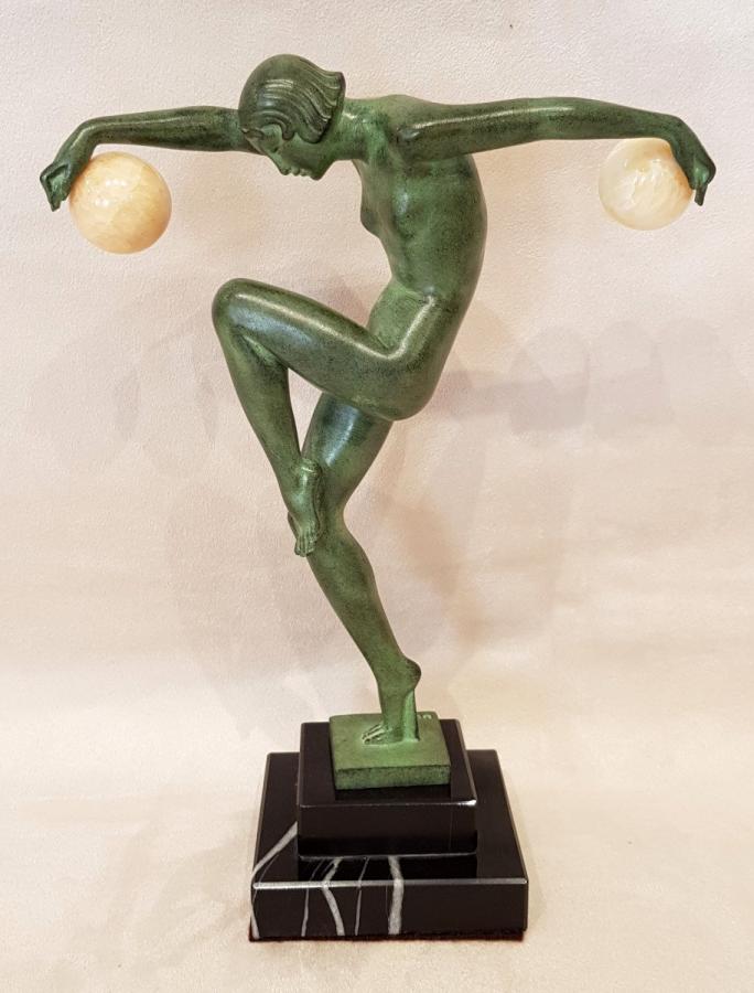 Max Le Verrier Denis Sculpture Danseuse Aux Boules Art DÃ©co 1930 , Plus d'infos...