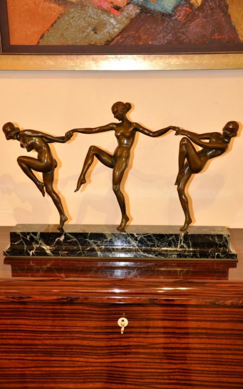 PIERRE LAUREL FARANDOLE  SCULPTURE BRONZE ART DECO 1930, Plus d'infos...