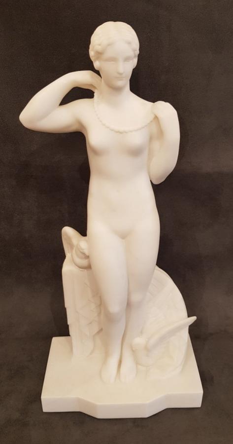 Raymond Delamarre Sculpture Marbre Carrare Art Déco 1927 , Plus d'infos...