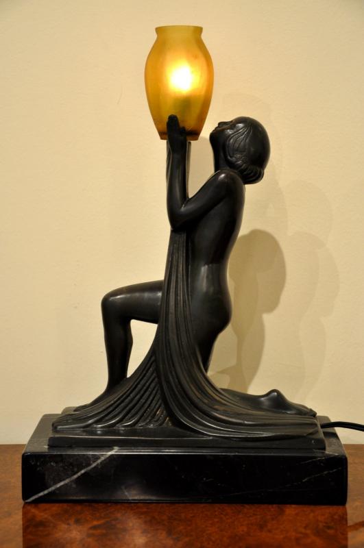 RAYMONDE GUERBE ADORATION LAMP SCULPTURE ART DECO, More Informations...