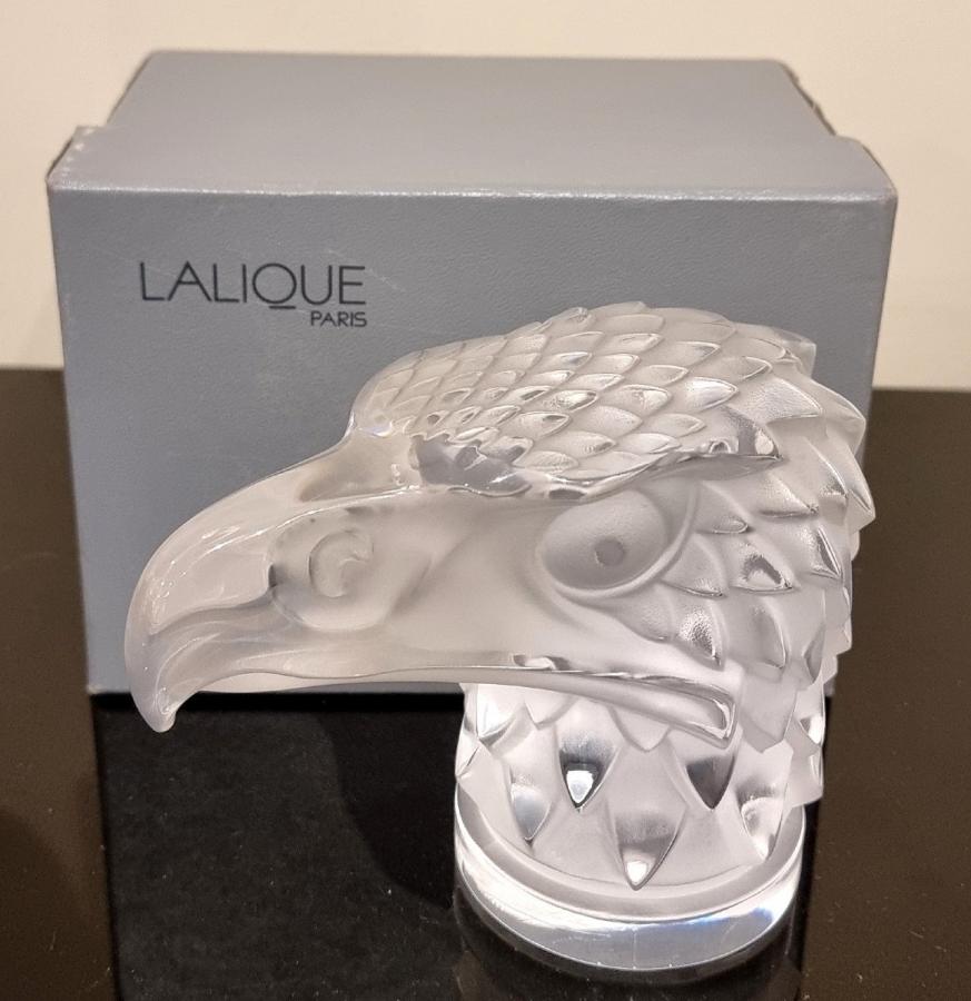 Lalique Presse Papier Tête d'Aigle Cristal , Plus d'infos...