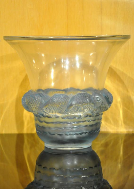 RenÃ© LALIQUE VASE PIRIAC PATINE BLEUE ART DECO 1930, Plus d'infos...